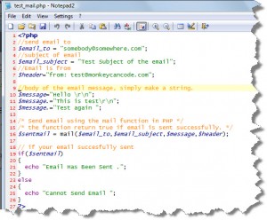 notepad2 screenshot